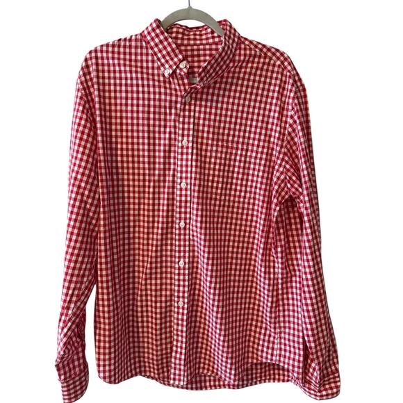 J Crew Picnic Check Lightweight Button Down Shirt Red White L - Picture 1 of 4